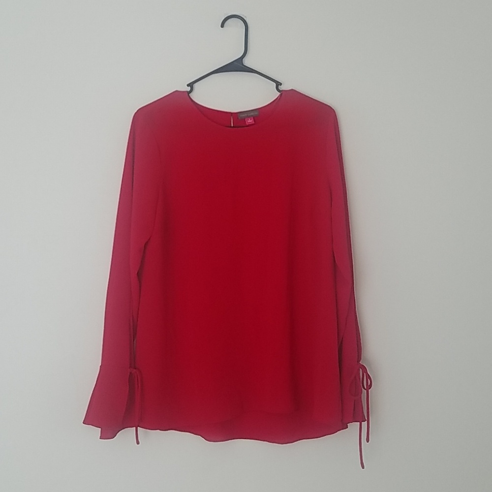 Vince Camuto Tie/Trumpet Sleeve Blouse